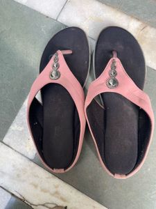 Stylish Pink Embellished Flip-Flops