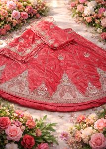 beautiful gajari shade lehenga with heavy look