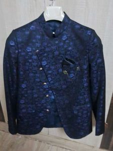 BoysDesigner Navy Blue Jacquard Jacket