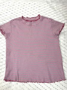 Striped Lettuce Hem Top