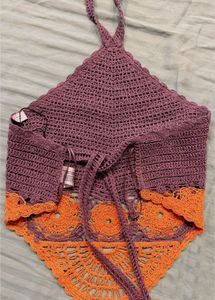 Crochet Halter Neck Crop Top