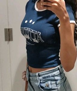 Navy Blue Crop Top