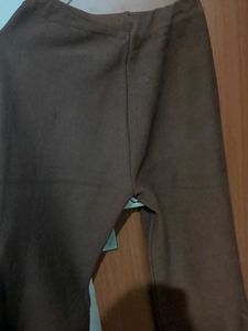 Brown Culottes with White Stripe