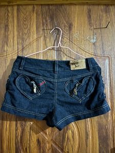 Women's Y2K Denim Shorts with Zippers