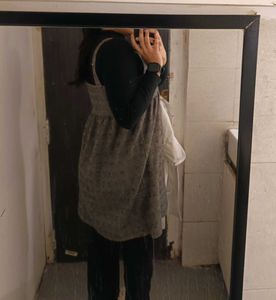 Cute Grey Pinafore Dress