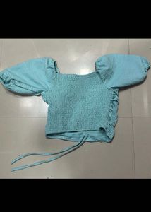 Ruched Drawstring Crop Top