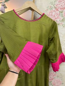 Elegant Olive Green Gown
