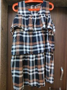 Checked Tiered Dress
