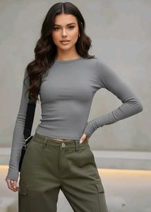 Stylish Grey Full Sleeve Top