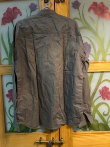 Men's Grey Band Collar Shirt pantaloons branded
