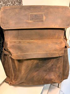 Rustic Brown Leather Backpack