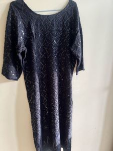 Elegant Navy Blue Embroidered Kurta