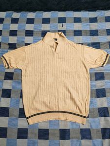 Men's Ribbed Mock Neck Short Sleeve T-Shirt