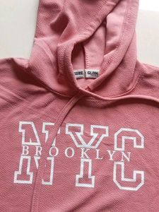 Pink NYC Brooklyn Cropped Hoodie