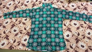 women's Green Checkered Full Sleeve Shirt