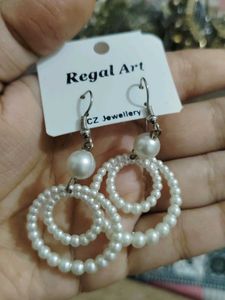 Elegant Pearl Hoop Earrings