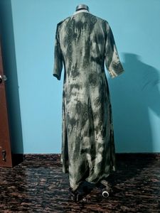 Maxi Dress With Stone Work Buttons