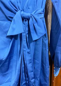 Elegant Blue Wrap Dress