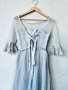 A Line O Neck Long Evening Gown Dress