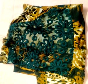 Designer Brown Tiger Print Cotton Netted Jacket