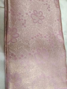 Elegant peach Pink Silk Saree
