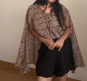 Boho Floral Print Savana Drape Mini Dress Top