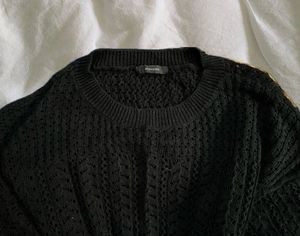 Black Knit Pullover Sweater
