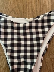 Gingham Off-Shoulder Bikini Set