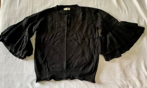 Black bell sleeve sweater