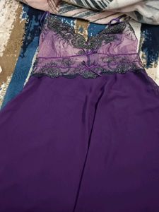 Elegant Purple Lingerie Nightdress