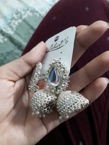 Stunning Silver Jhumka Earrings
