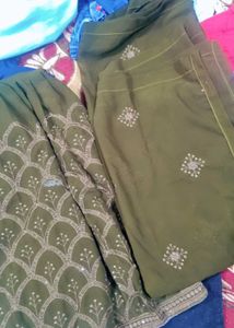 anarkali frock with elephant plazo looks like new