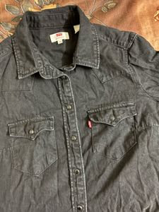 Levi's Black Denim Shirt Dress