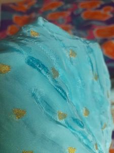 Blue & Gold Patterned Fabric