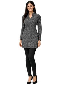 Tailored Floral Mini Length Kurti