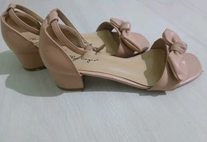 Nude Bow Block Heels