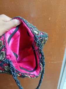 Embellished Handbag with Mirror Work