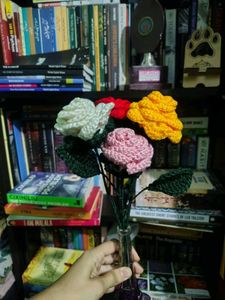 Handmade Crochet Rose Bouquet