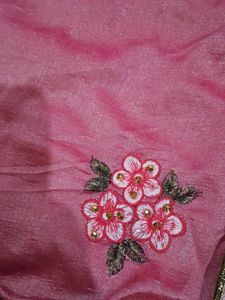 Elegant Embroidered Silk Saree