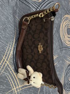 Stylish Brown Monogram Crossbody Bag