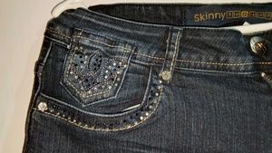 Women's Dark Wash Embellished Jeans