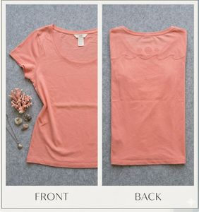 H &amp; M Peach Flutter Sleeve Tee
