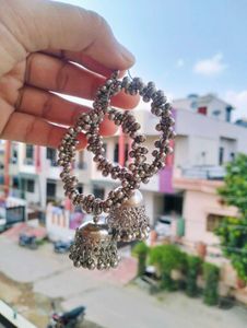 Silver Jhumka Earrings