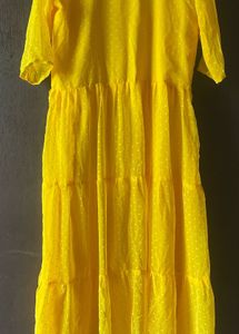 Yellow Ruffle Tiered Dress