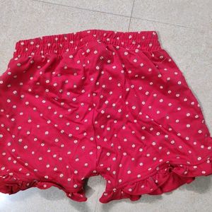 Hamley Red Polka Dot Ruffle Shorts.......
