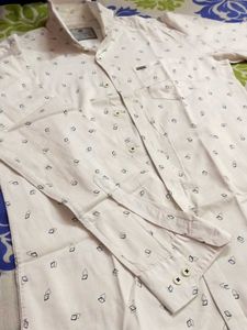 Men's White Printed Casual Shirt