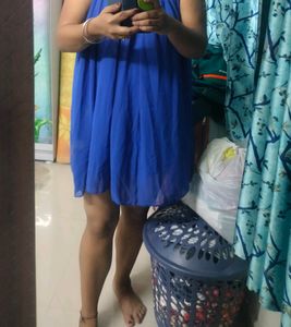 Beautuful Cobalt blue beaded collar Dress