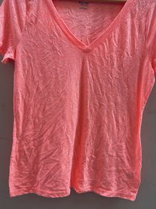 Coral V-Neck T-Shirt