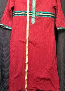 Red Kurti with Embellishments beautiful look