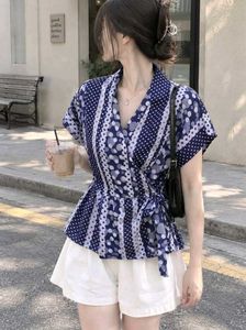 New with tag Korean Stylish Blue & White Polka Dot